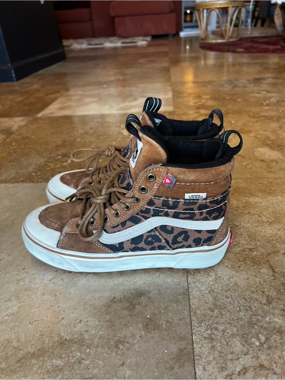Vans High-Top Leopard Suede Sneakers
